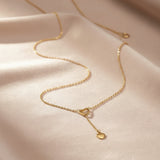 Gold Heart Drop Necklace