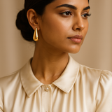 Veersha Luxe Artificial Gold Teardrop Earrings