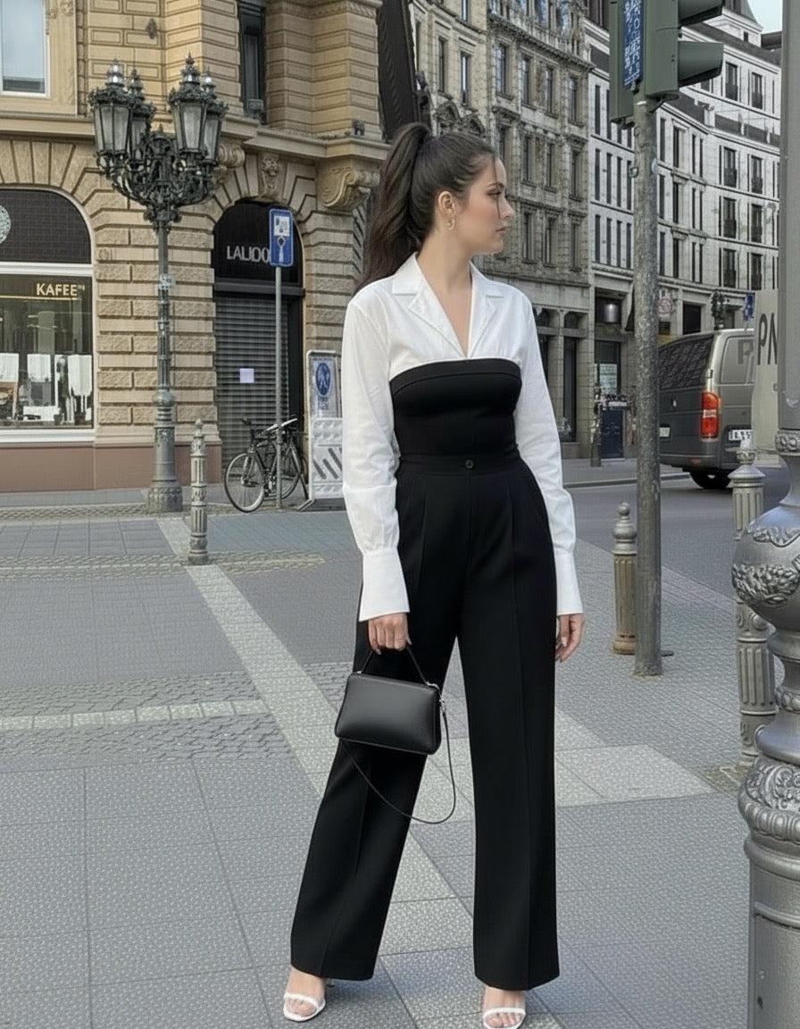 white design corset | full outfit