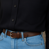 Sky blue bell bottom jeans | Black shirt | Womens