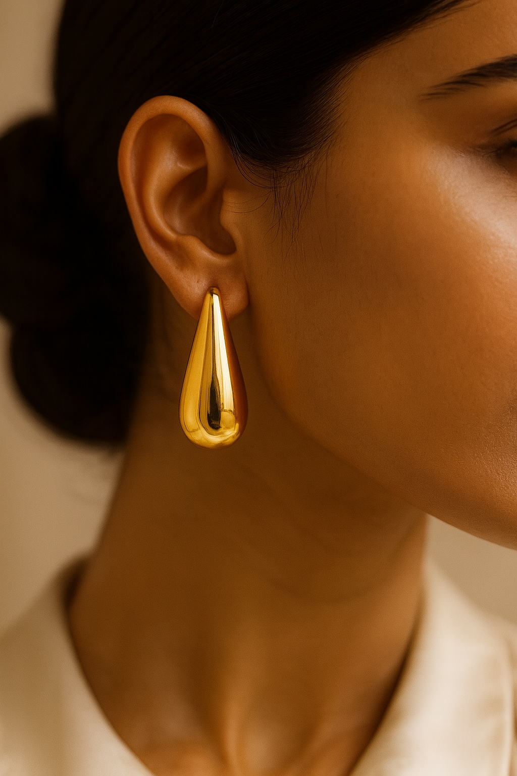 Veersha Luxe Artificial Gold Teardrop Earrings