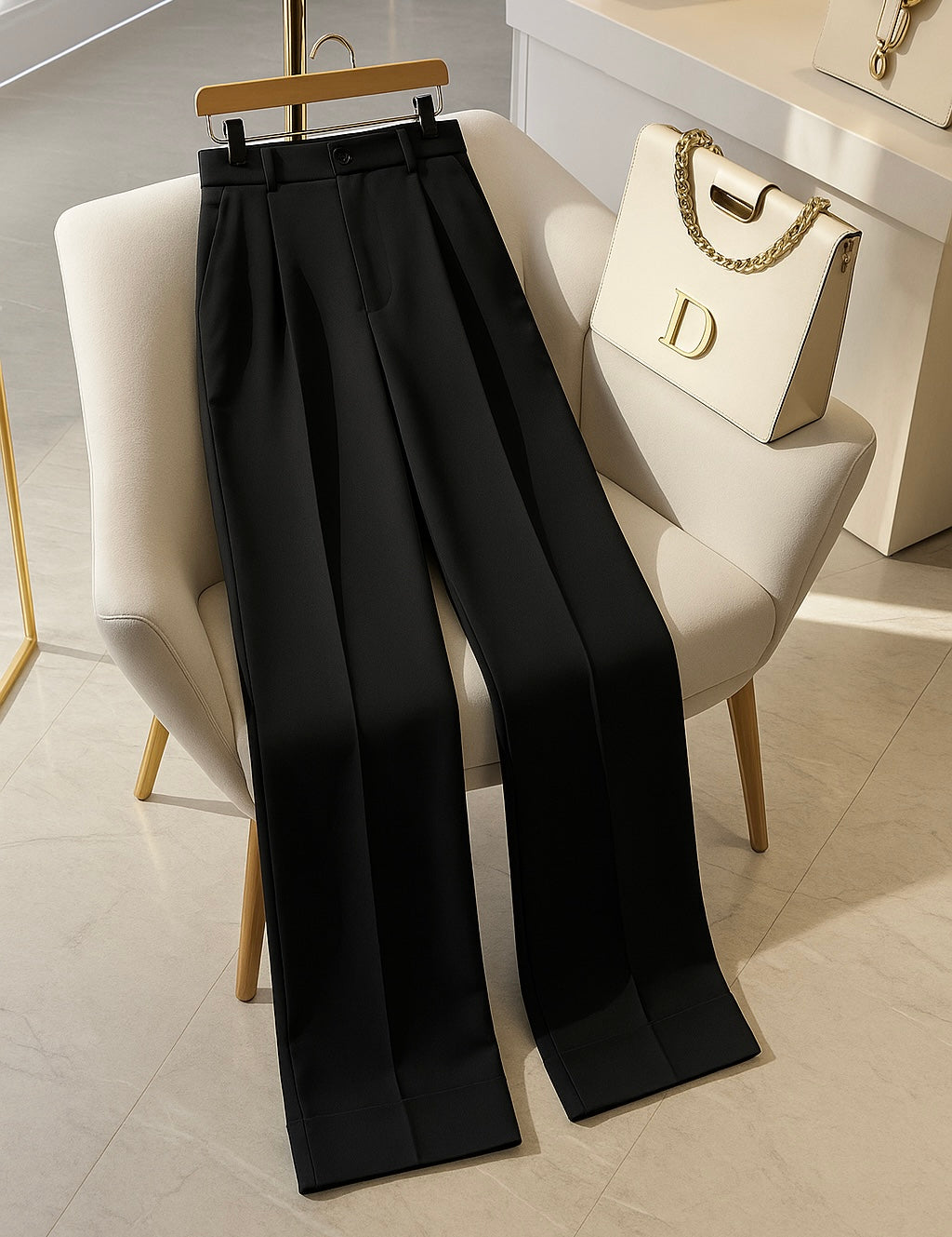 High waisted Black Formal Trouser | Women