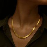 Herringbone gold necklace | Women