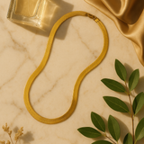 Herringbone gold necklace | Women
