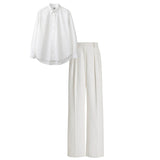 white pant (trouser ) |White plain shirt (women )