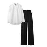 Black High waist pant (trouser ) |White shirt plain( women )