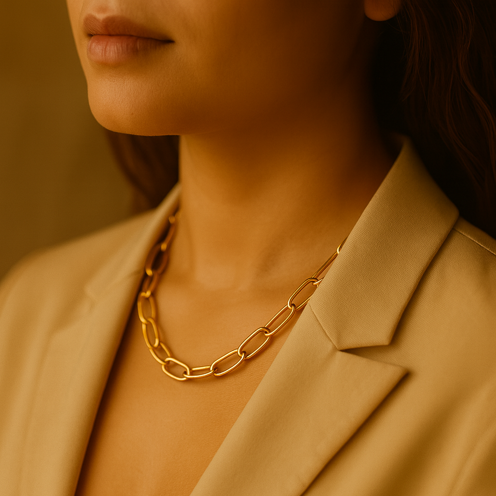 Golden chain - link necklace Womens | Veersha