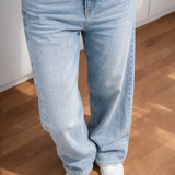 Lavender Ribbed Top with Sky blue wishker jeans (Full out fit )