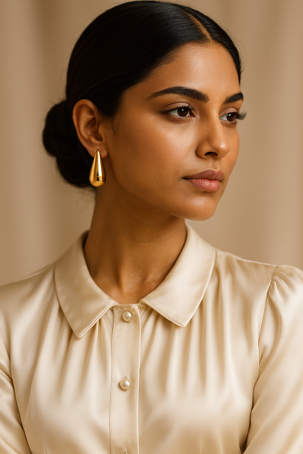 Veersha Luxe Artificial Gold Teardrop Earrings
