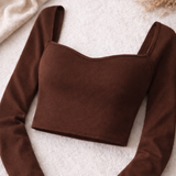 Midnight Elegance Top with Classic Blue Wide-Leg Jeans wishker