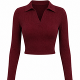 Burgundy Elegance Top & Black Wide-Leg Trouser Set