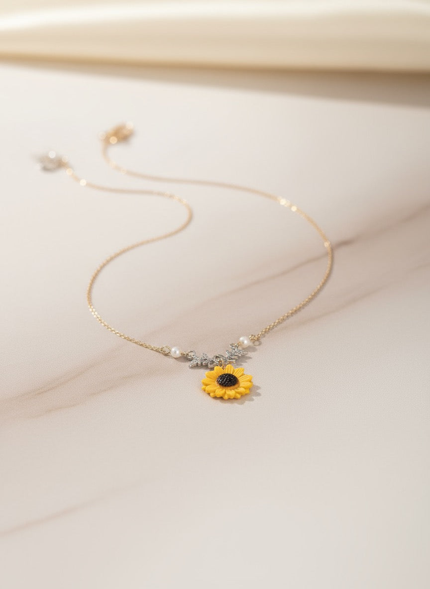 Sunflower Pendant Necklace | Veersha