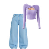 Lavender Cross style Top – Choose Your Bottom Style