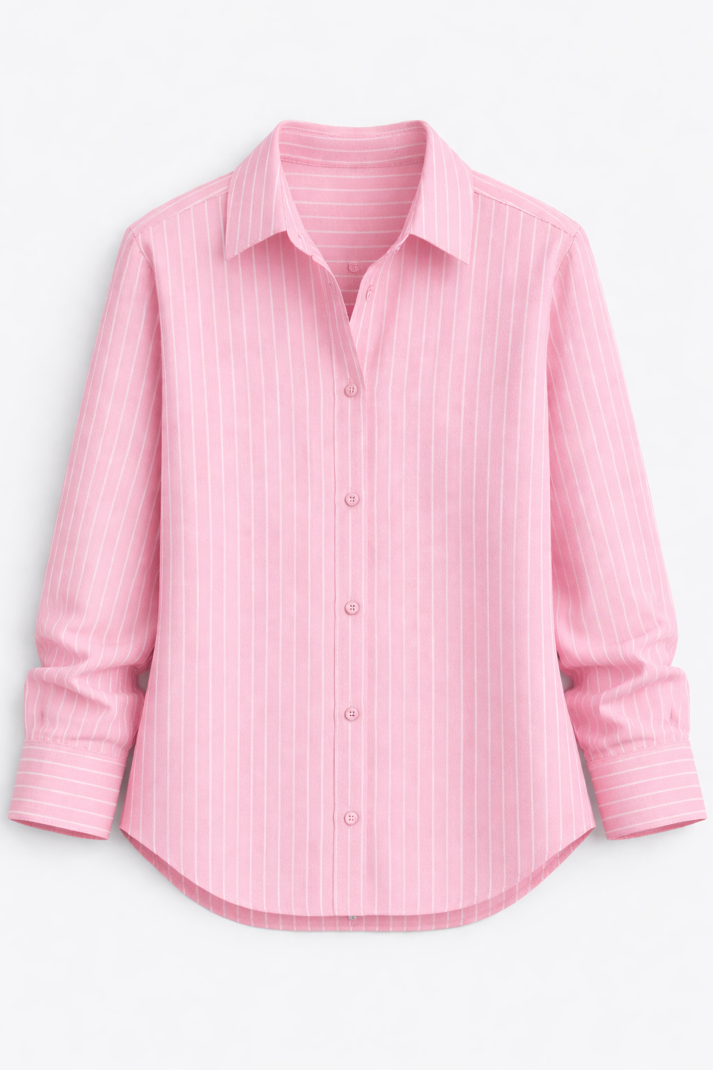 Pink Stripe Shirt with Light Blue baggy jeans