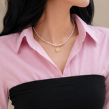 Blush Cotton Shirt, Ribbed Tube Top & Flared Mini Skirt Set