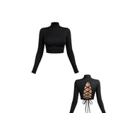 Lace-Up Back Crop Top | Womens