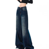 Blue high waist white shade baggy jeans | womens