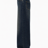 Women's Burgundy Tube Top with Cotton Denim Wide-Leg Jeans Co-Ord Set (Scarf Included)