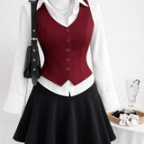 Royal Vintage Vest Skirt Set (Old money )full set