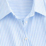 Blue striped shirt with high waist baggy denim jeans ( full outfit )