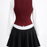 Royal Vintage Vest Skirt Set (Old money )full set