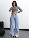 High waist womens baggy jeans
