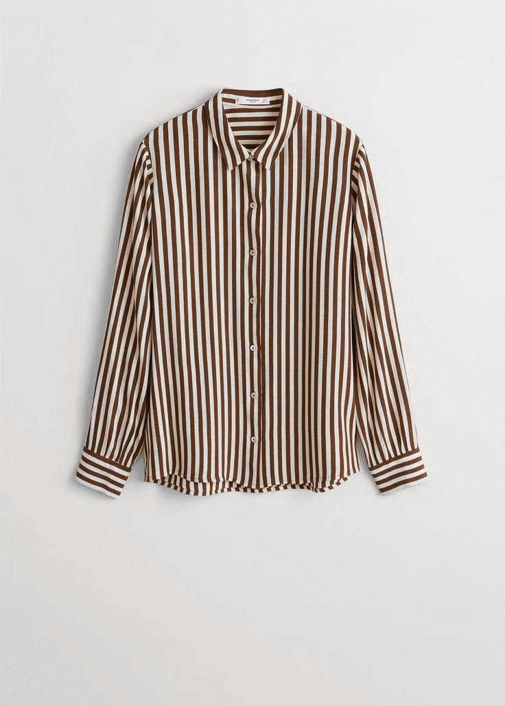 Brown  striped shirt | Vintage shirt | womens
