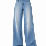 Sky Fade Wide-Leg Statement Jeans