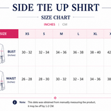 Mocha Satin Side Tie-Up Wrap Shirt