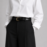 Classic White Shirt & Black Wide-Leg Trousers Co-Ord Set