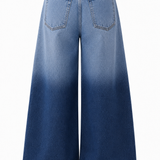 Women's Ombre Wash Baggy Wide Leg Jeans