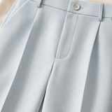 Powder blue high waist formal pant | Pleated