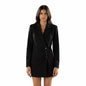 Blazer Mini Dress with Asymmetric Button Detail - Black