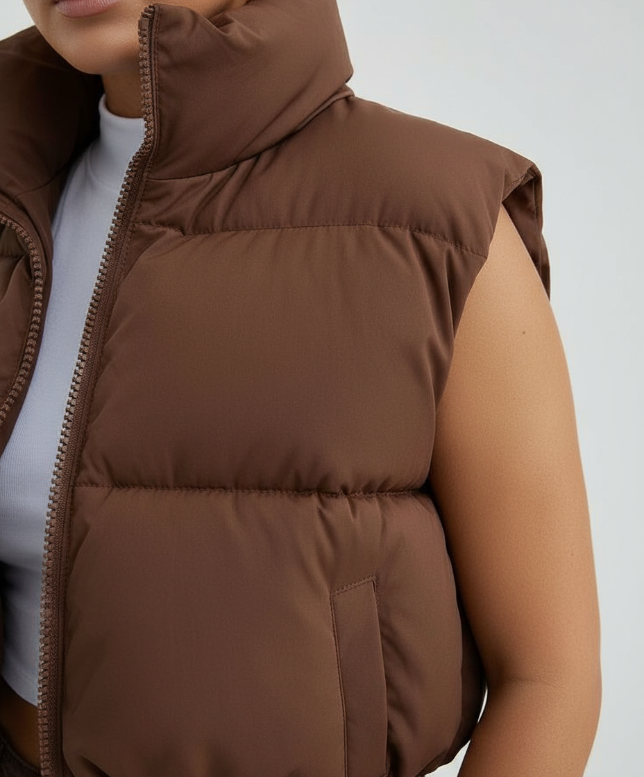The Brown puffer Vest | Womens