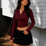 Wine Luxe Collared Top