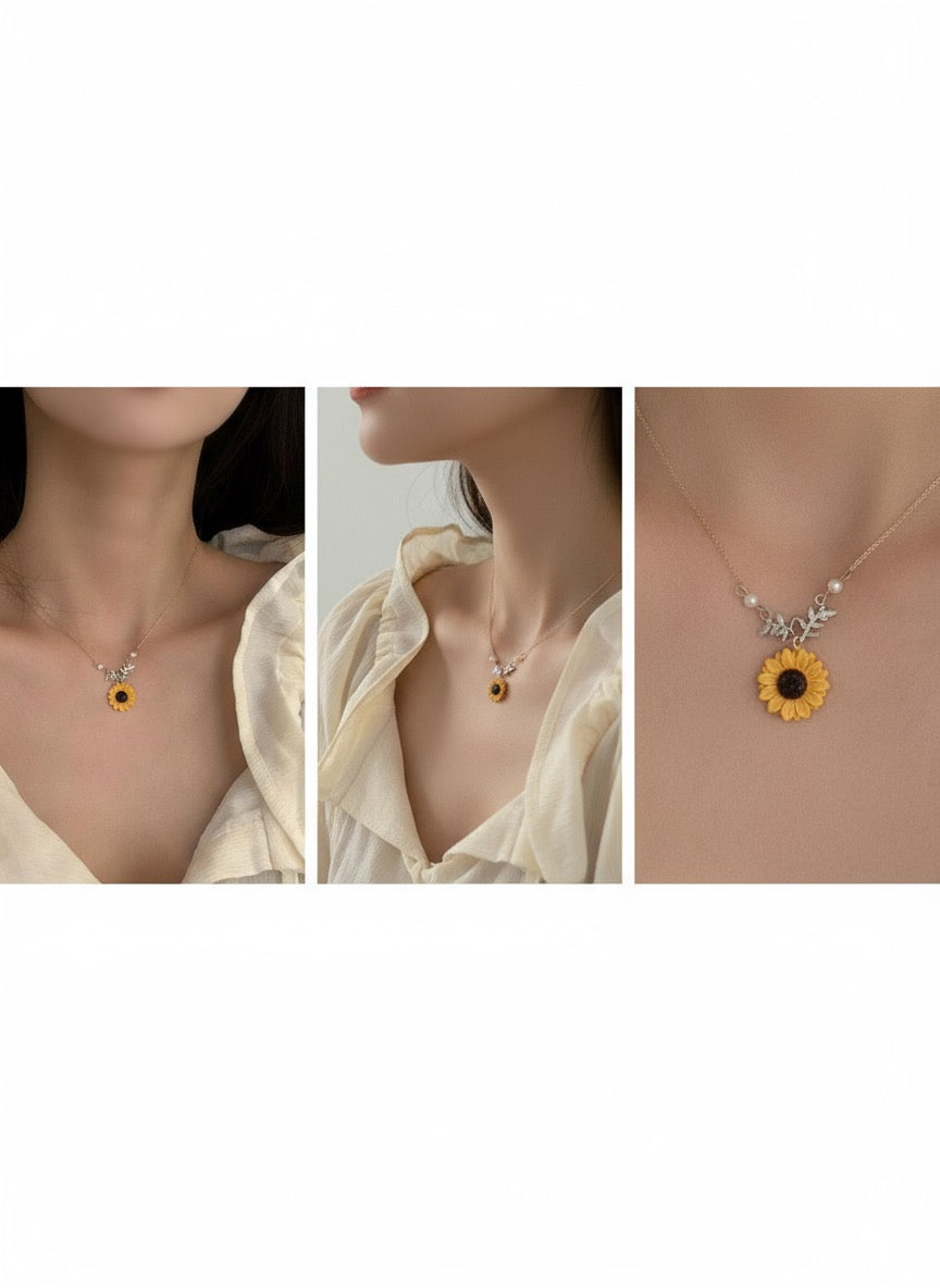 Sunflower Pendant Necklace | Veersha