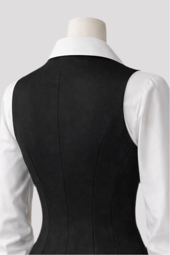 Black Waistcoat Formal Set | full outfit