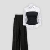 white black corset | full outfit