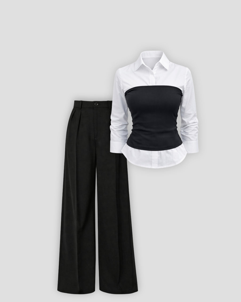 white black corset | full outfit