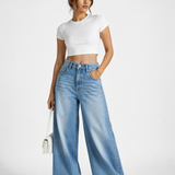 Sky Fade Wide-Leg Statement Jeans