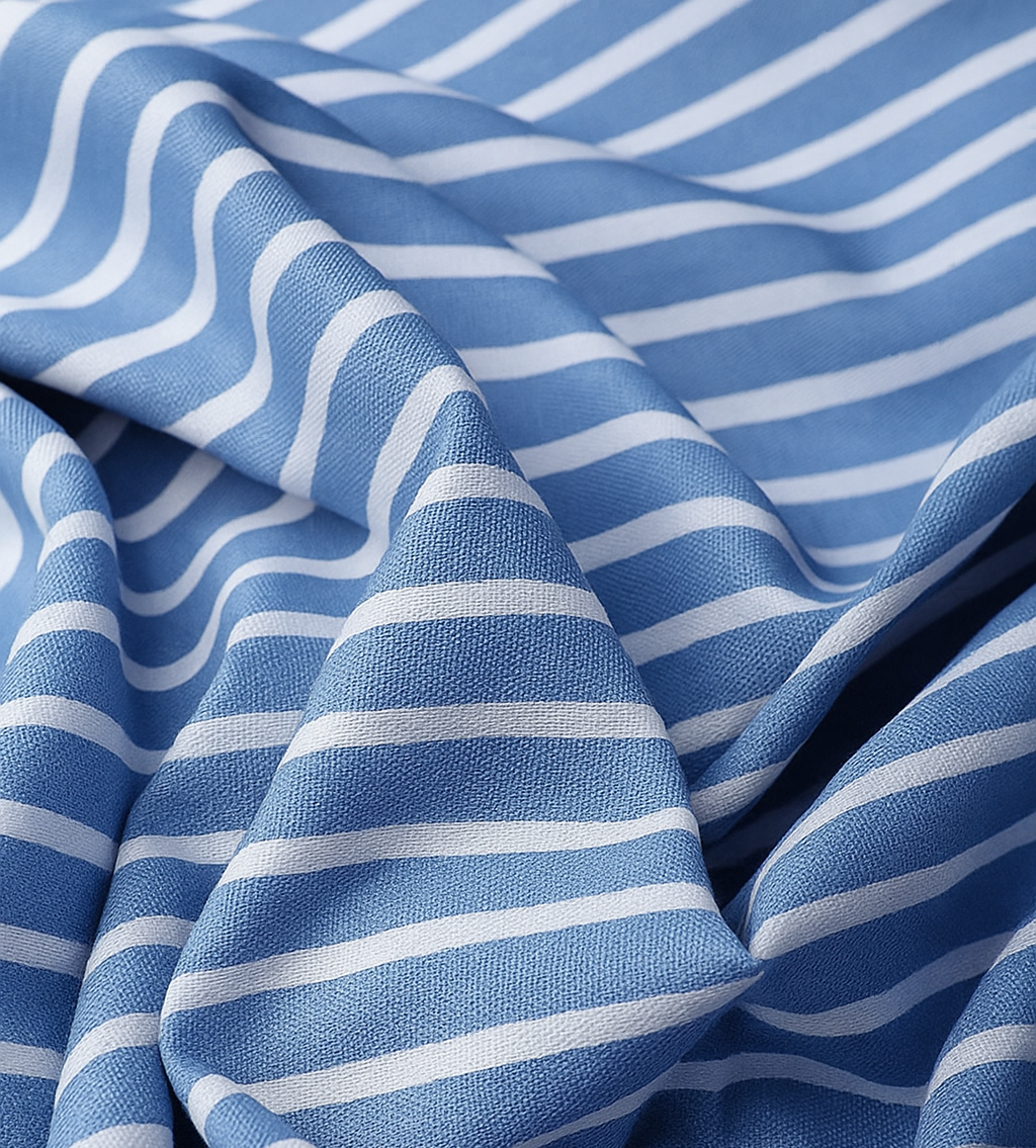 Tailored Fit Blue Stripe Wrap Shirt for Women