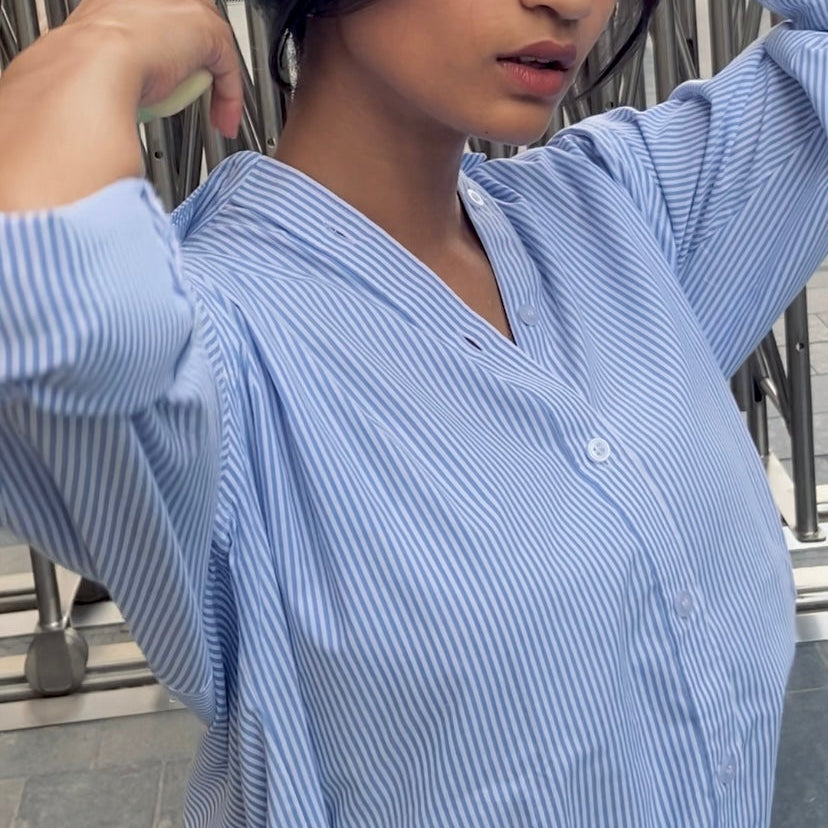 Blue striped shirt | Vintage shirt | womens