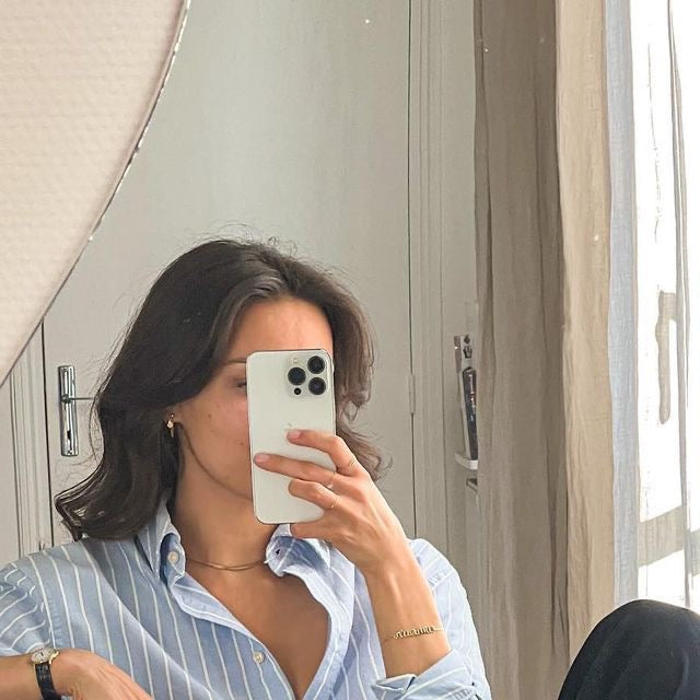 Blue broad striped shirt | Vintage shirt | womens