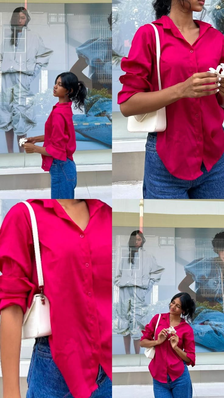 Hot Red | Vintage shirt | womens