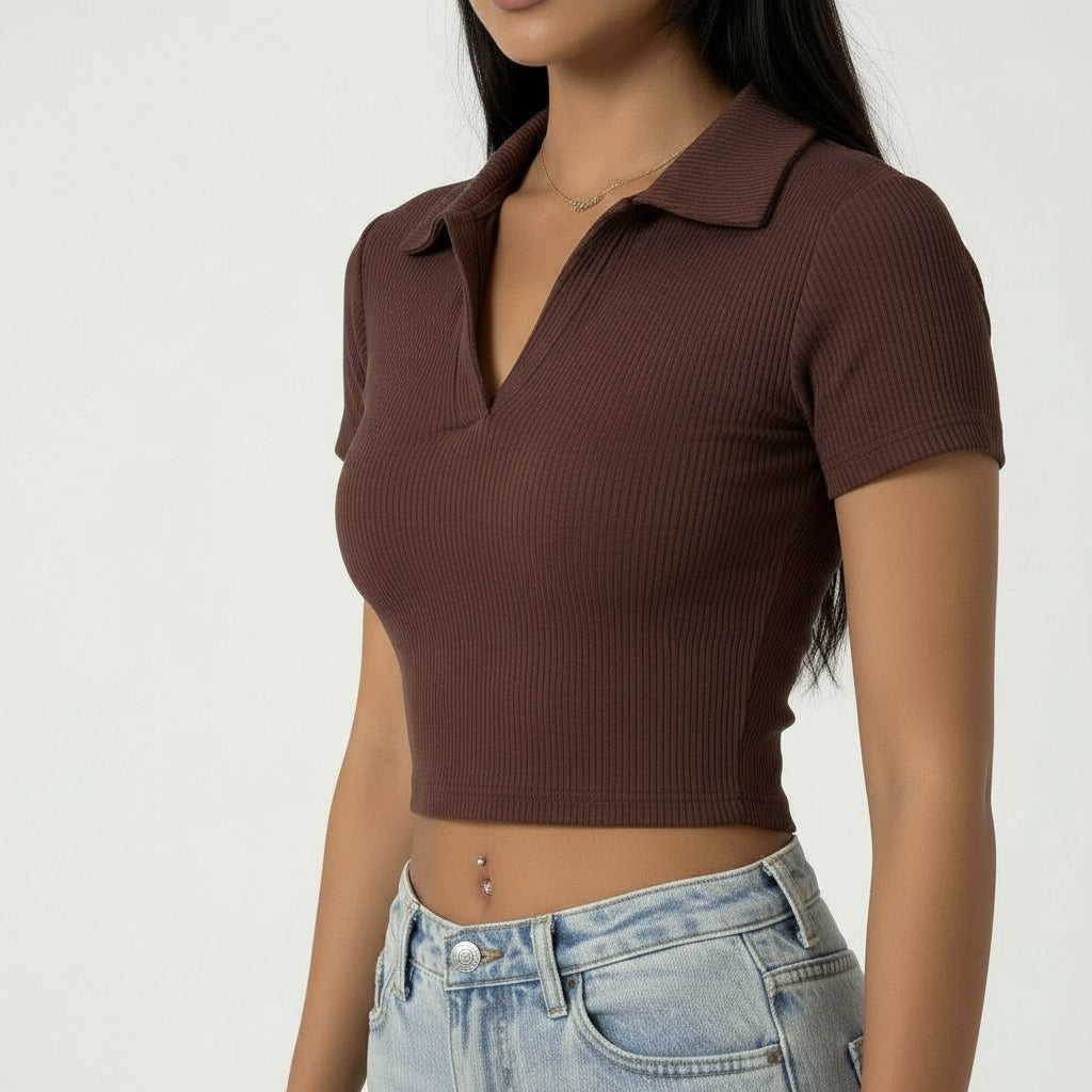 Polo brown Half sleeve top