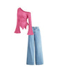 A Baggy jeans jeans | Pink top (Full set )
