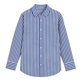 Blue broad striped shirt | Vintage shirt | womens