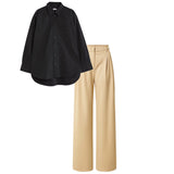 Beidge pant (trouser ) |Black shirt plain (women )