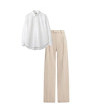 Off white High waist pant (trouser ) |White shirt plain( women )