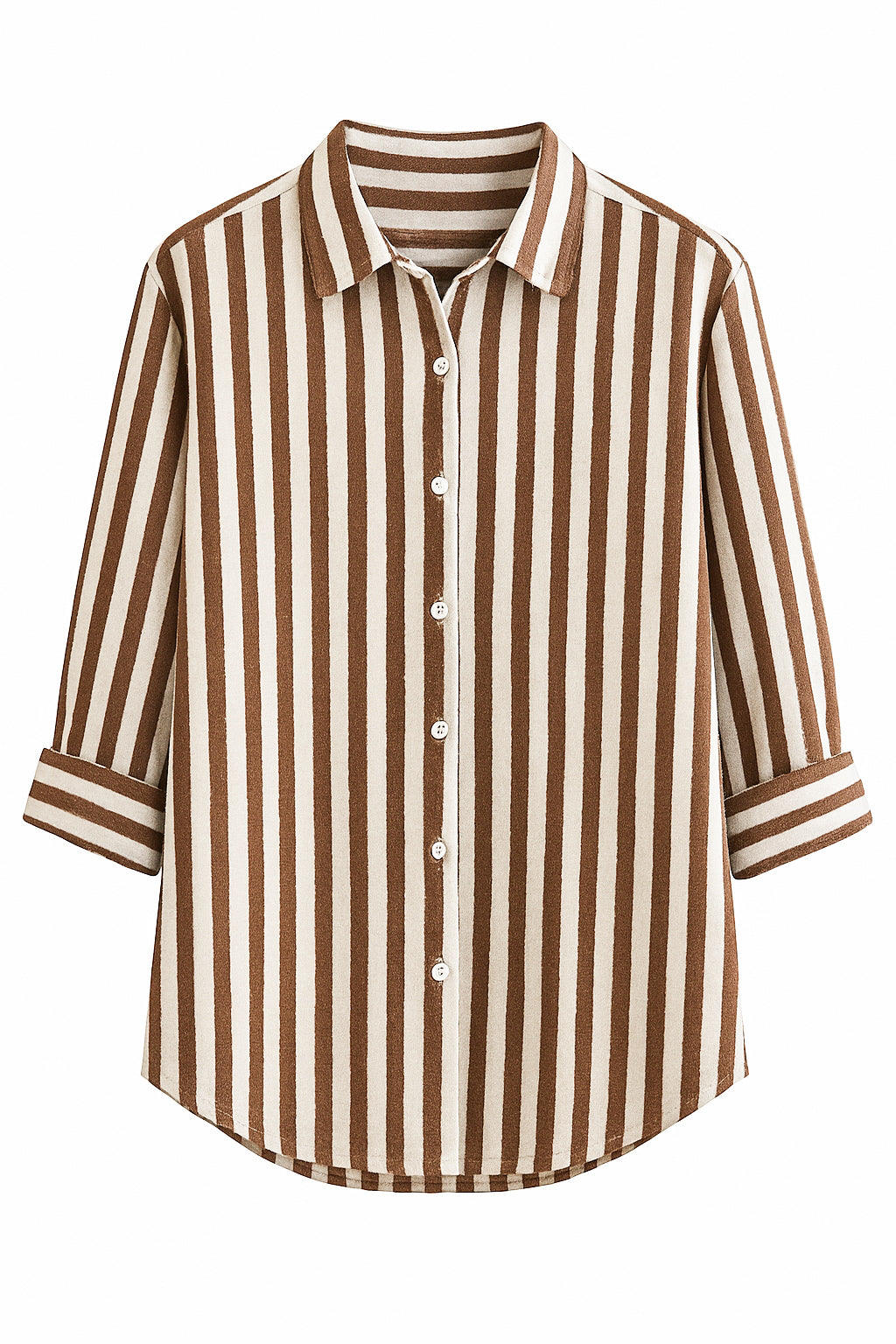 Charcoal white shade baggy jeans | Brown striped shirt | Womens